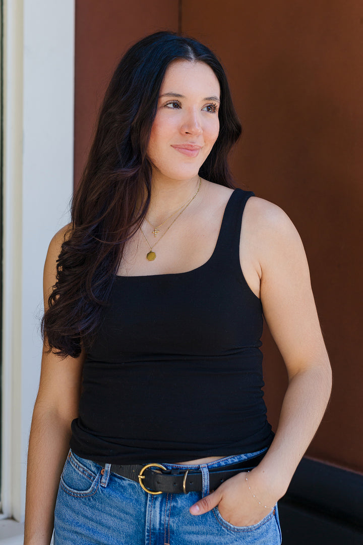 The Taylor Double Layer Cotton Span Tank Top