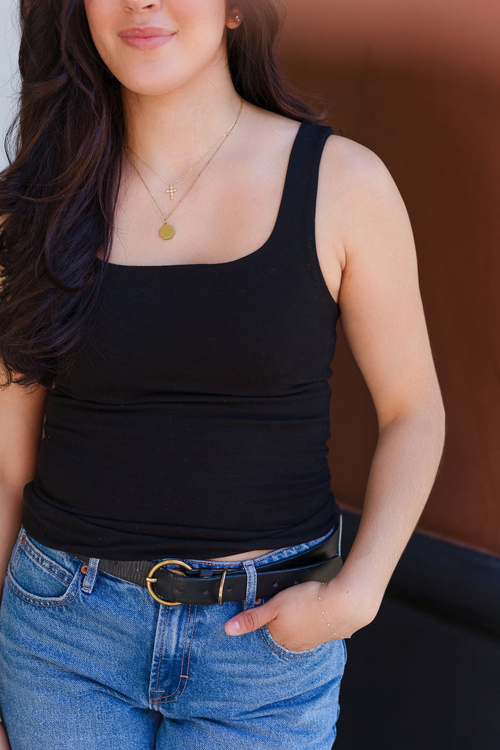 The Taylor Double Layer Cotton Span Tank Top