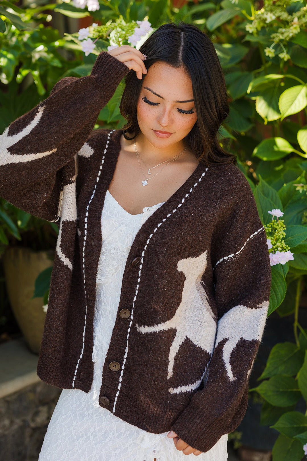 The Hold Your Horses Chocolate Cardigan Sweater