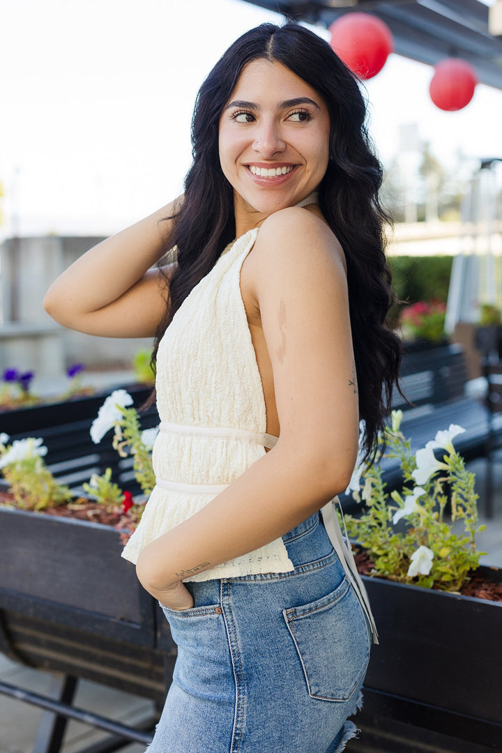The Ribbons & Romance Halter Tie Top
