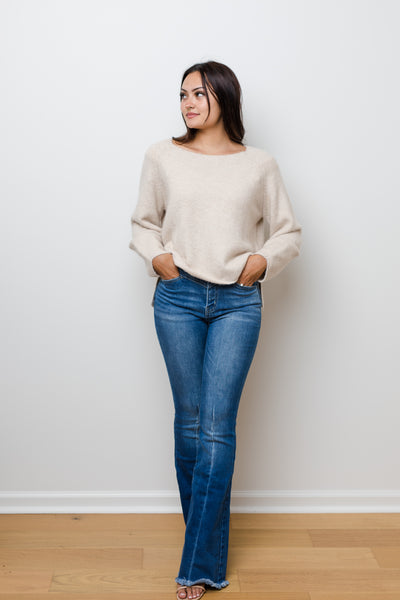 The Best In Class Oatmeal Soft Knit Dolman Sweater