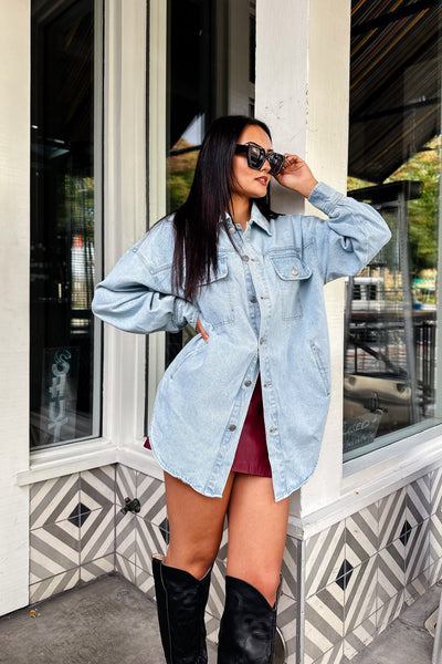 The Steal Your Heart Denim Shacket