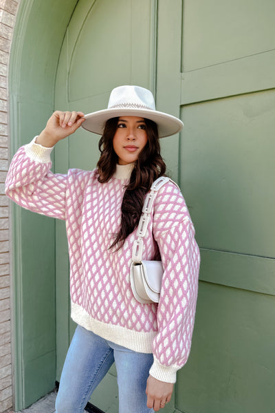 The Abbie Pink Abstract Sweater