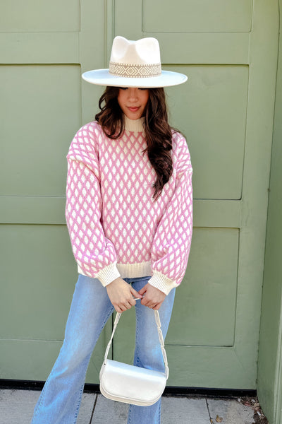The Abbie Pink Abstract Sweater