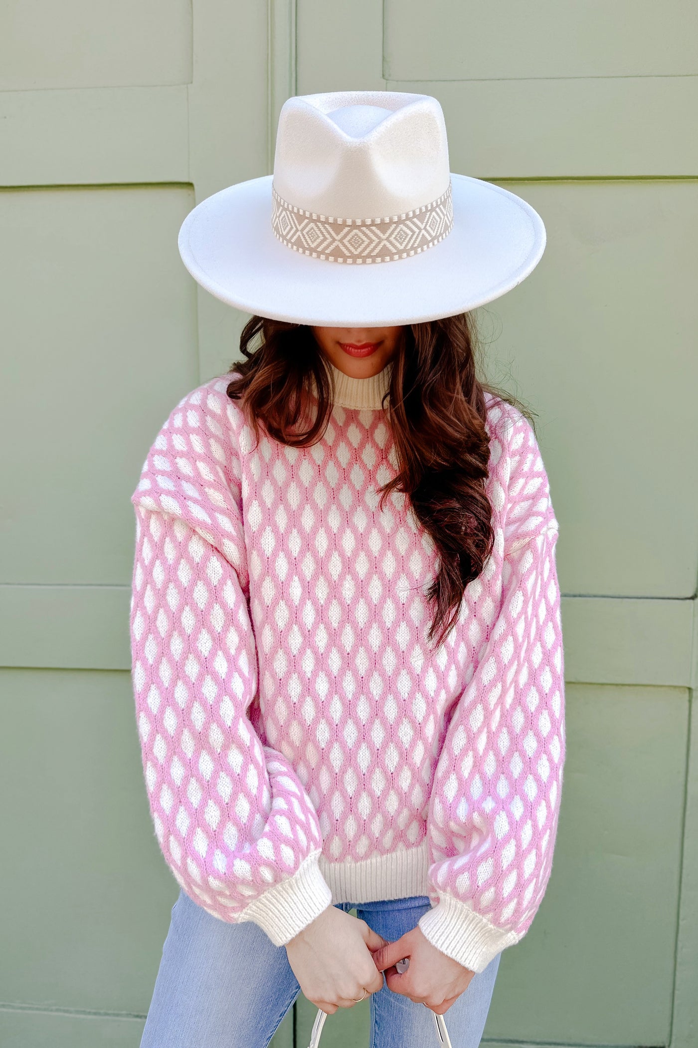 The Abbie Pink Abstract Sweater