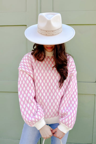 The Abbie Pink Abstract Sweater