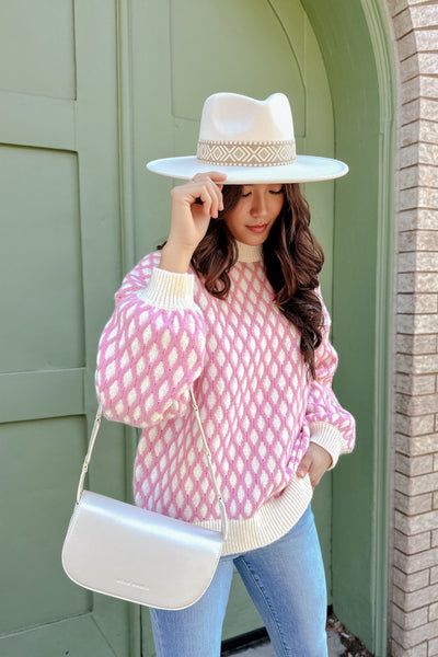 The Abbie Pink Abstract Sweater