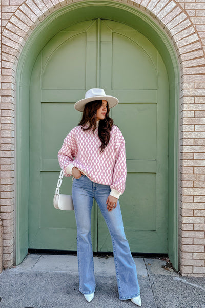 The Abbie Pink Abstract Sweater