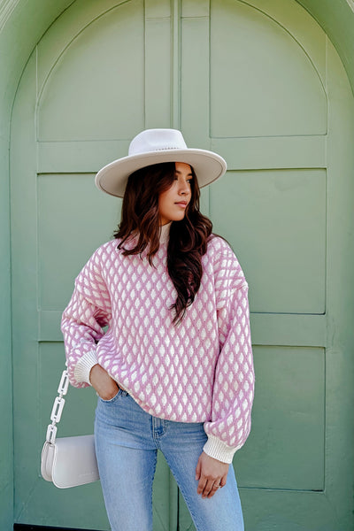 The Abbie Pink Abstract Sweater
