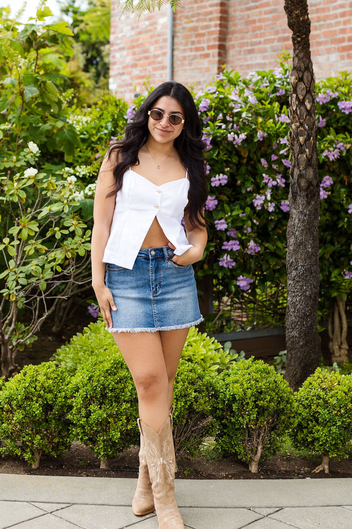 The One-Split Wonder Linen Tank Top