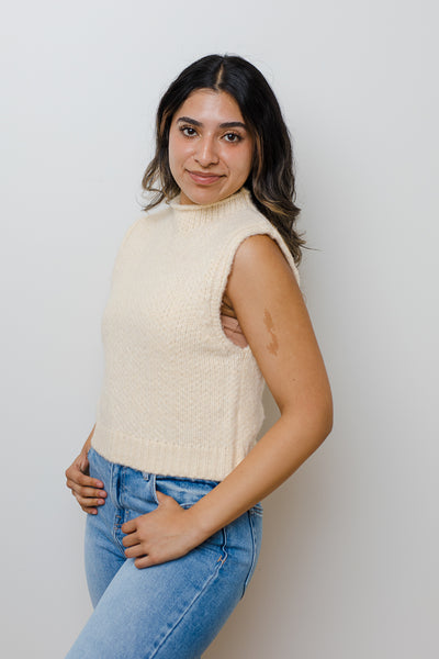 The Head Of The Class Cropped Sweater Vest