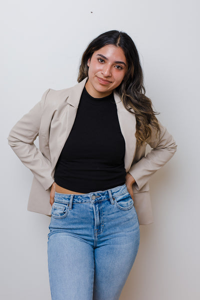 The Central Park Faux Leather Blazer
