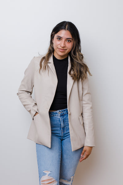 The Central Park Faux Leather Blazer
