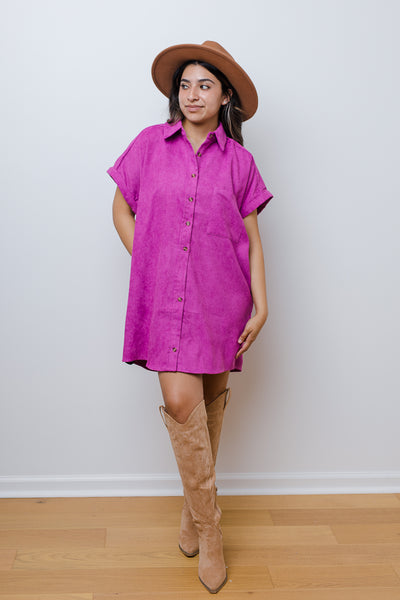 The Off the Record Corduroy Mini Dress