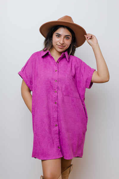 The Off the Record Corduroy Mini Dress
