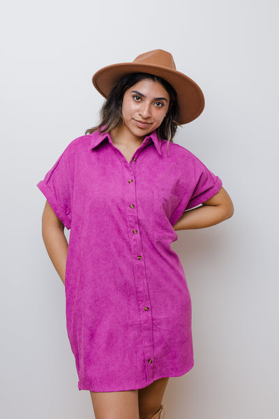 The Off the Record Corduroy Mini Dress