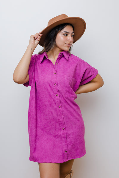 The Off the Record Corduroy Mini Dress