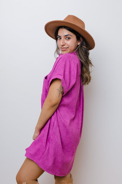 The Off the Record Corduroy Mini Dress
