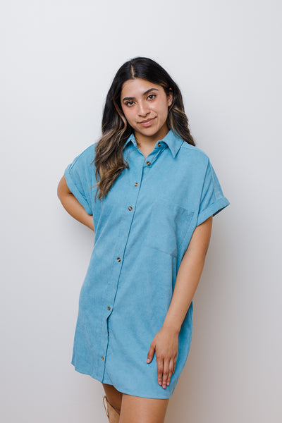 The Off the Record Corduroy Mini Dress