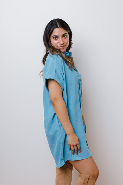 The Off the Record Corduroy Mini Dress
