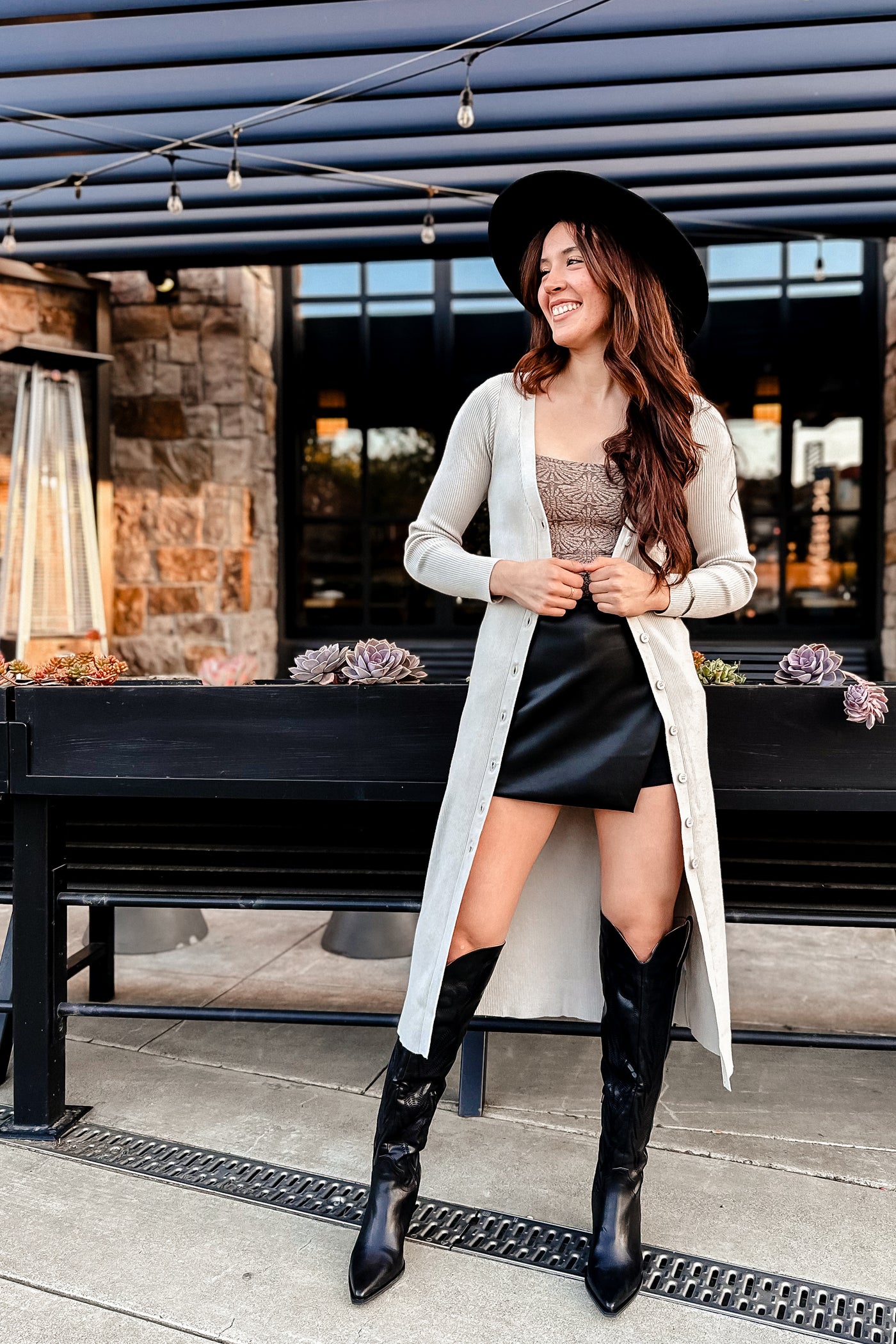The Clicks & Mortar Cement Long Knit Cardigan