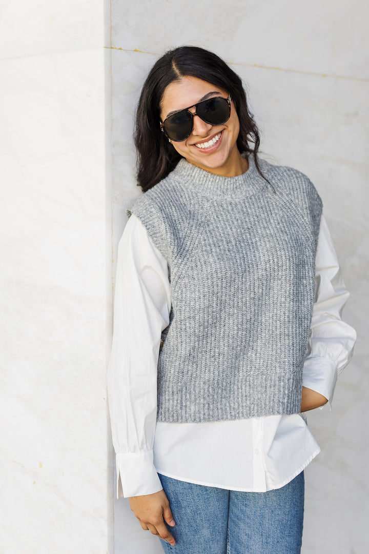 The All In One Layered Sweater Vest and Shirt