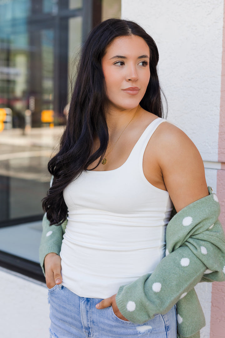 The Taylor Double Layer Cotton Span Tank Top