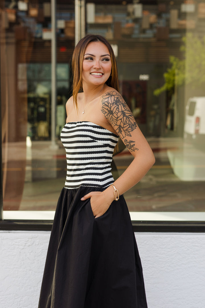 The Resort Ready Striped Poplin Midi Dress