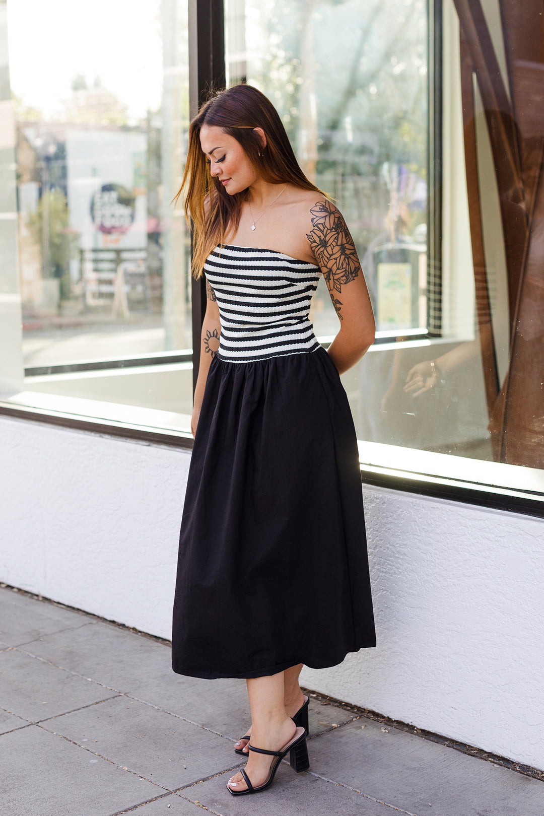 The Resort Ready Striped Poplin Midi Dress