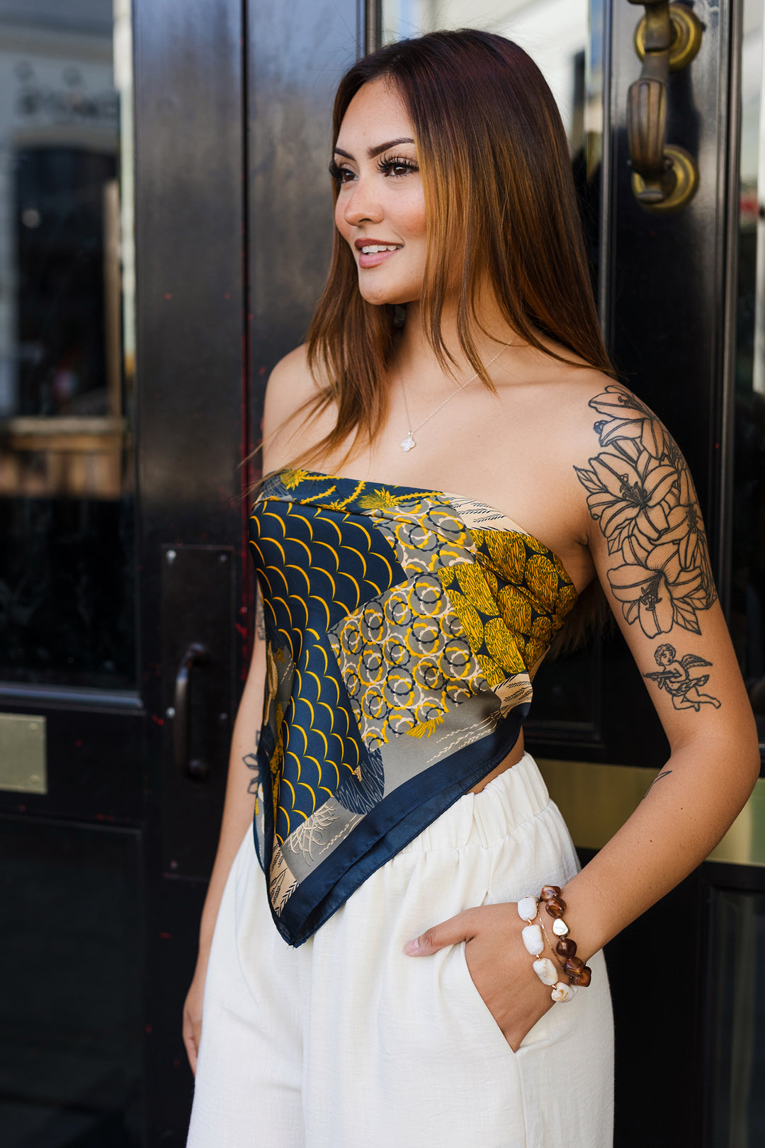 The Chic Printed Satin Scarf