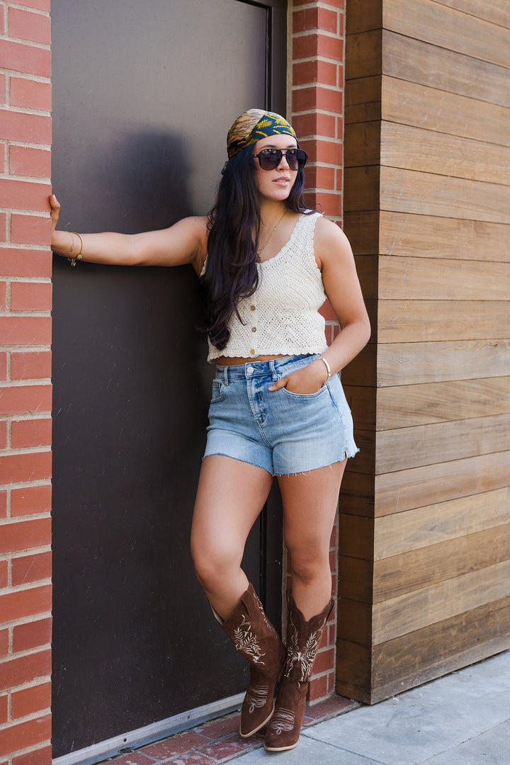 The Soft Focus Crochet Sleeveless Top