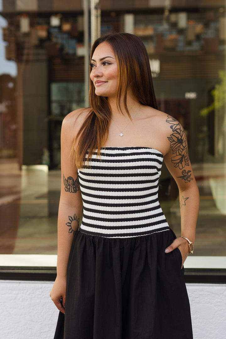 The Resort Ready Striped Poplin Midi Dress