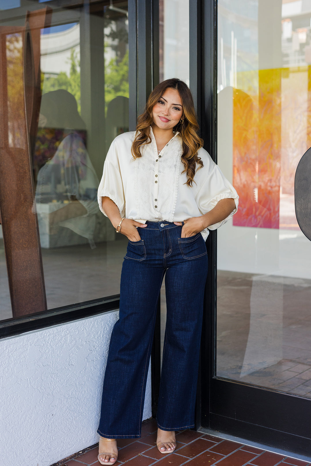The Soft Spoken Lace Trim Blouse