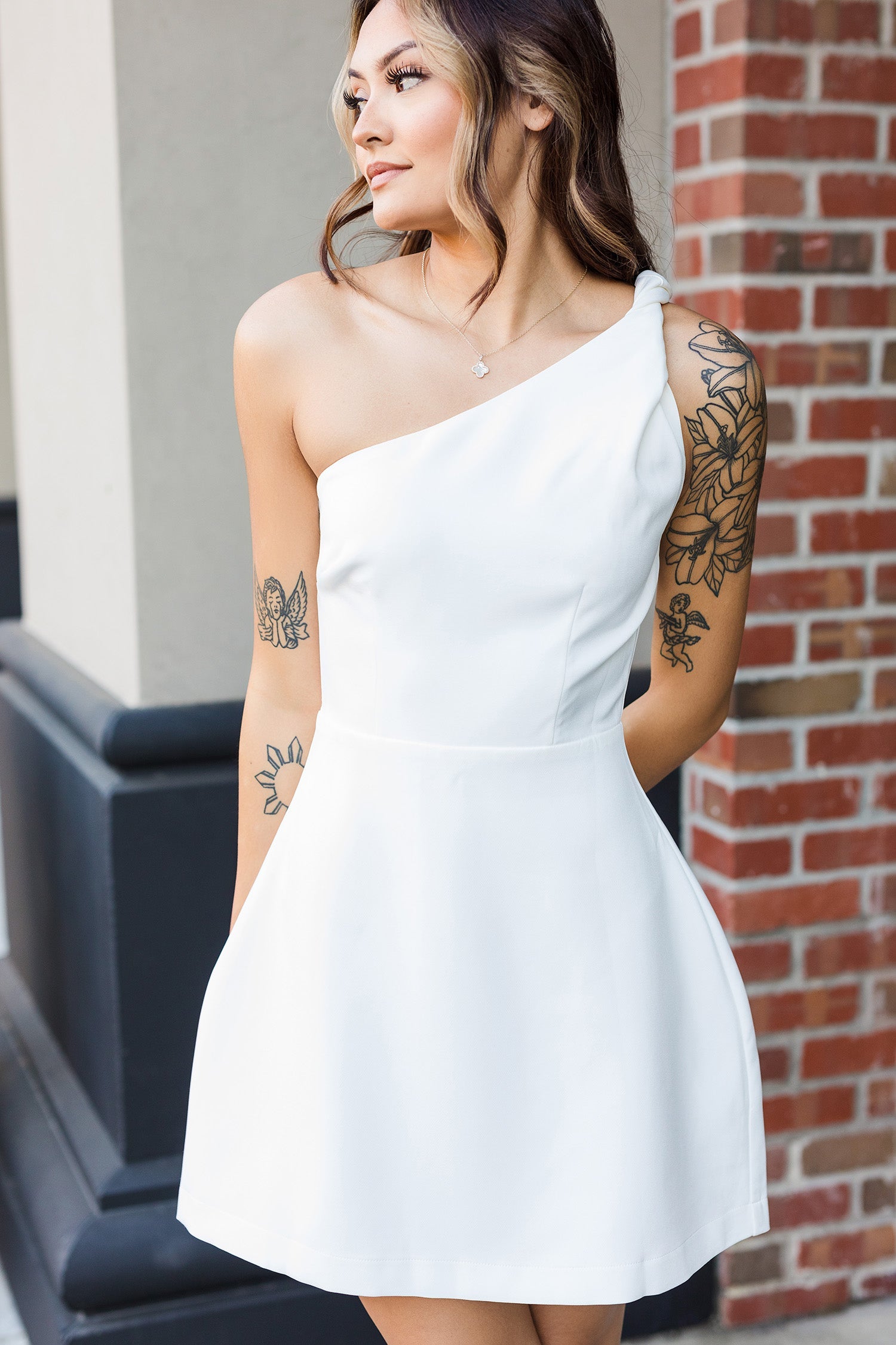 The Wildest Dreams Cream One Shoulder Mini Dress Small / Cream