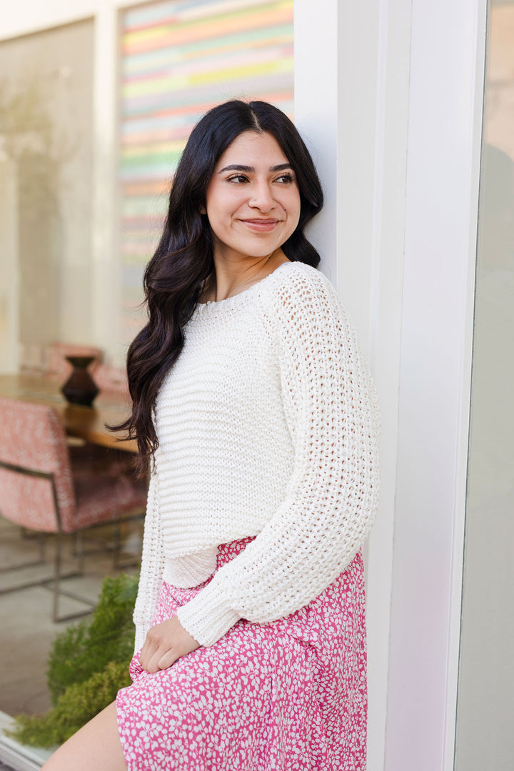 The White Out Loose Knit Long Sleeve Sweater