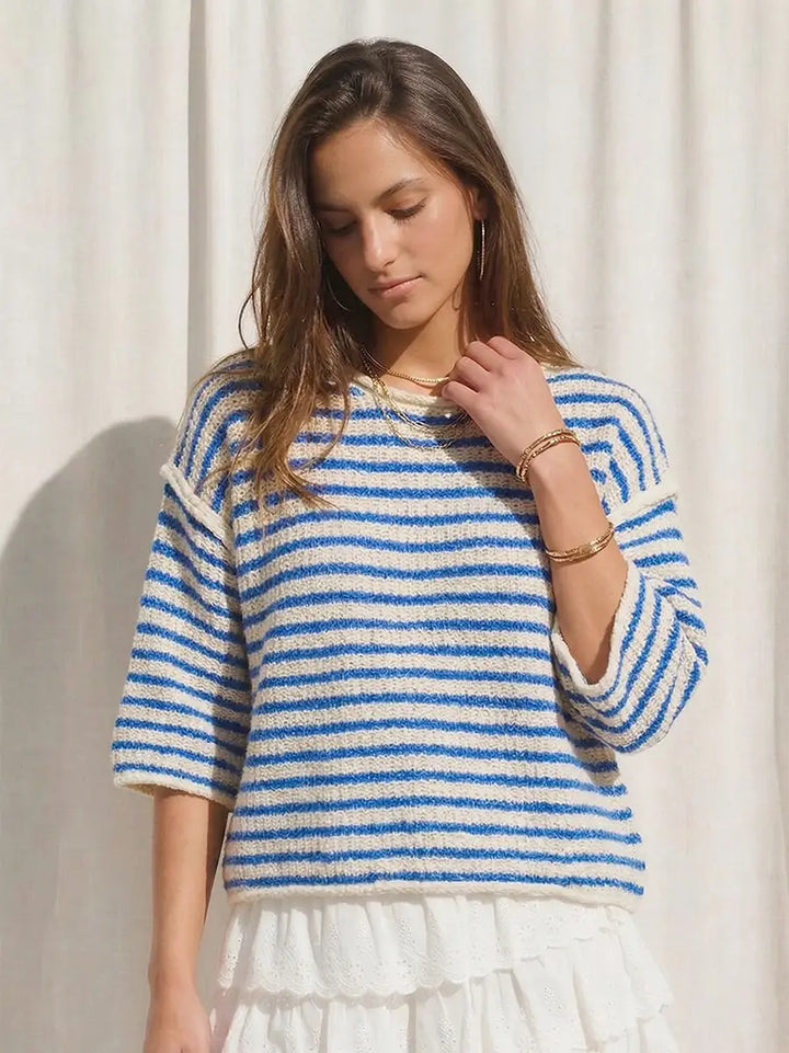 The Girls Trip Striped Coral Summer Sweater