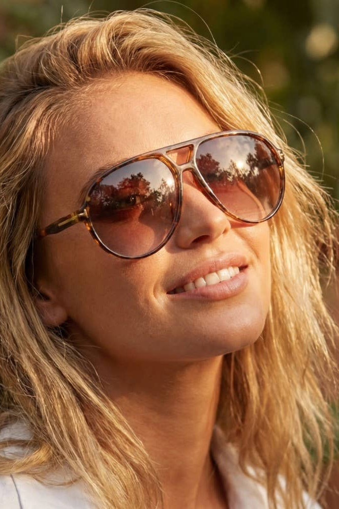 The Oversized Aviator Notched Double Bridge Sunglasses
