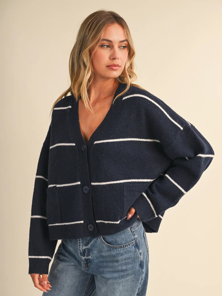 The Lexie Striped Button Down Cardigan
