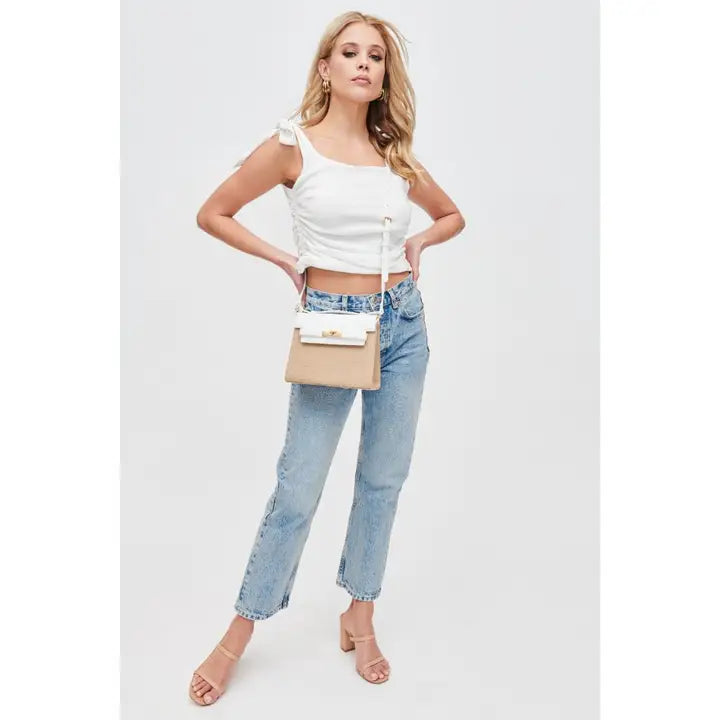 The Gracie Burlap Crossbody Bag