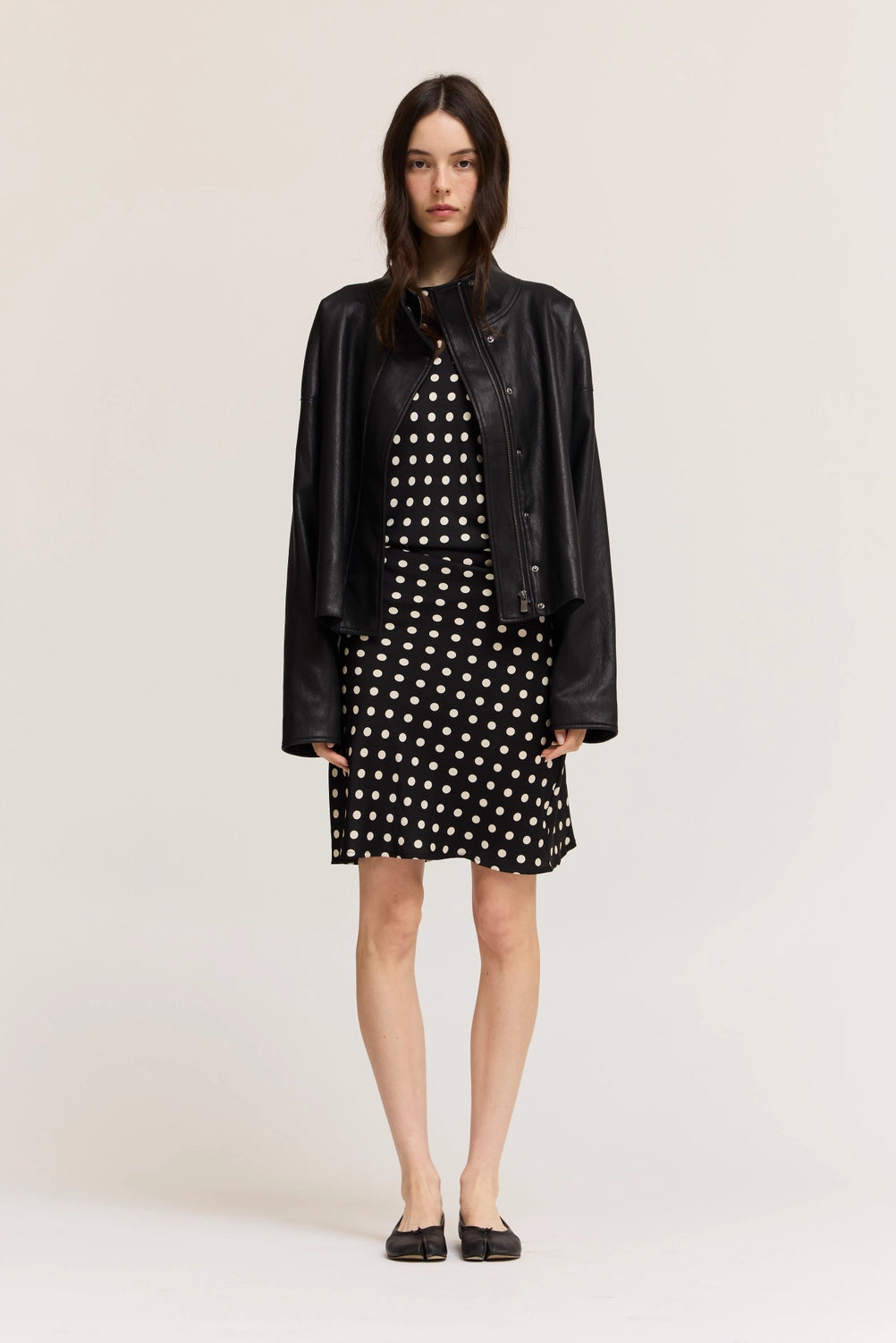 The Only One High Collar Vegan Leather Jacket