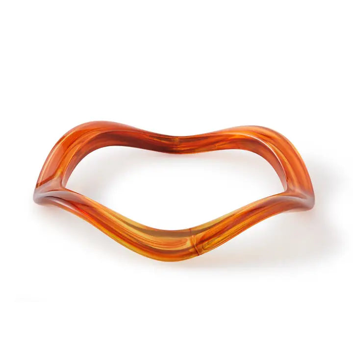 Wavy Polyresin Bangle Bracelet