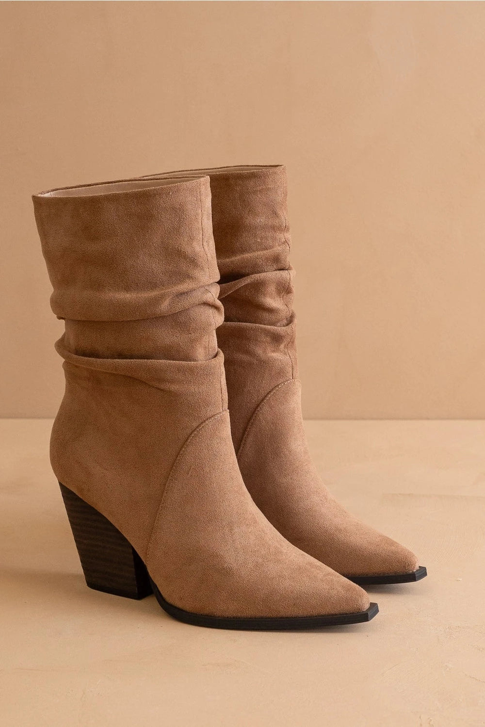 The Letty | Latte Tweed Slouch Fall Boot