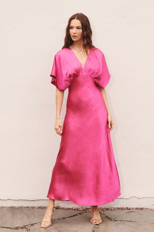 The Mystic Lake Satin Maxi Dress