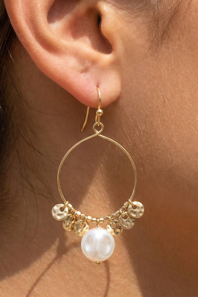 The Pearl And Charm Hoop Earrings