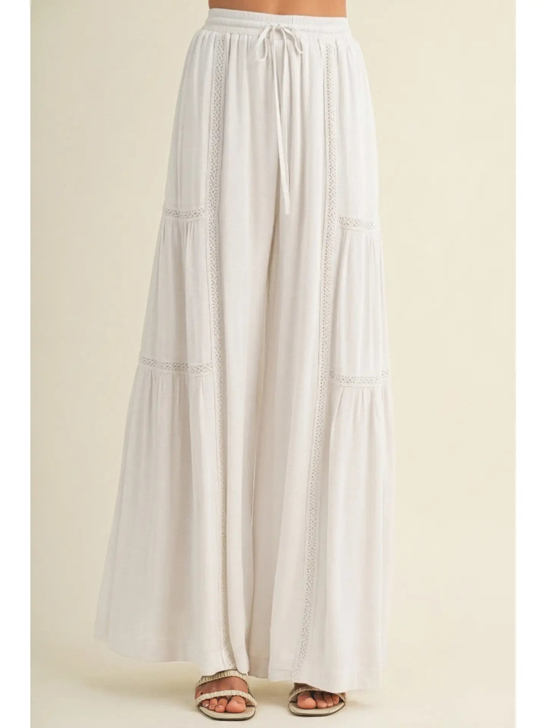The Walk With Me White Wide Leg Palazzo Pants