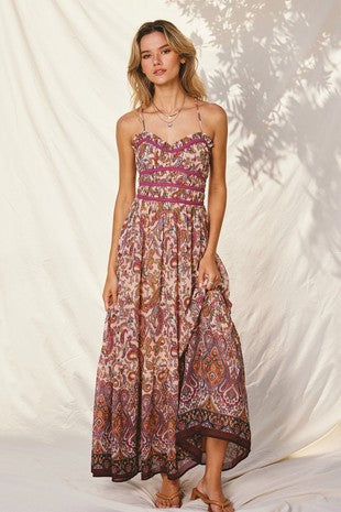 The Easy To Love Lace Trim Midi Dress