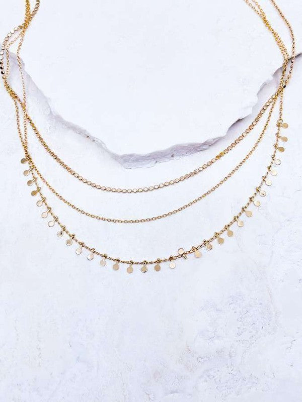 The Silver Triple Layered Chain Necklace