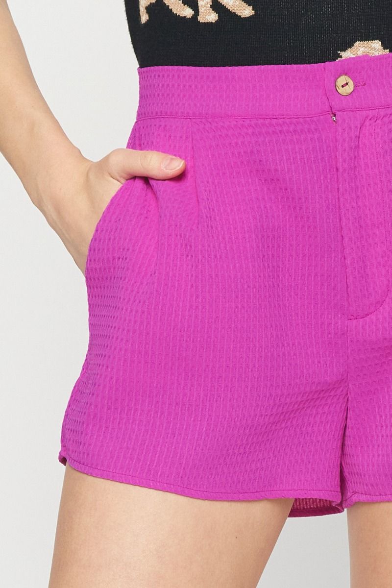 The West Coast Orchid Waffle Knit Shorts