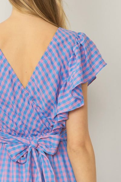 The Hello Darlin' Blue Gingham Maxi Dress
