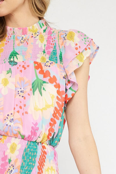 The Tropicana Pink Floral Print Mini Dress